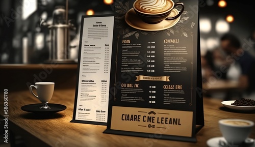 Obraz na płótnie coffee menu mockup