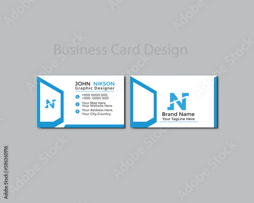 Modern Business Card Design. Double Sided Business Card Design Template. Business Card for Business and Personal Use Vector Illustration Design.