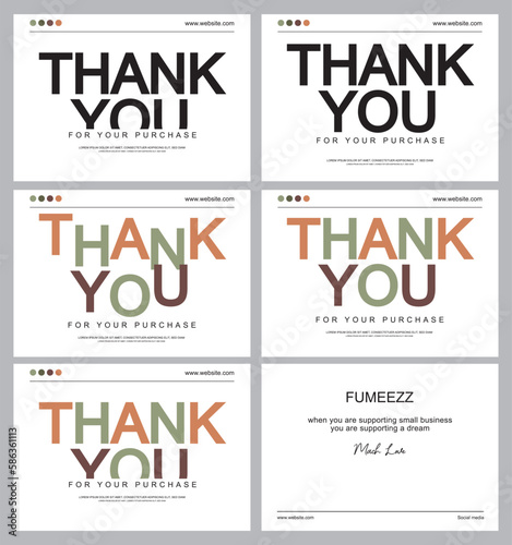 Thank you for your order. Compliment card design and text spice. illustration vector.