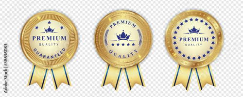 premium quality gold medal sign seal icon