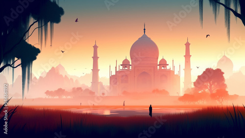  Taj Mahal India. Created with Generative AI.	