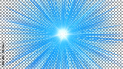 Blue Light Shining on White Transparent Pattern, PNG Ready , Vector Illustration