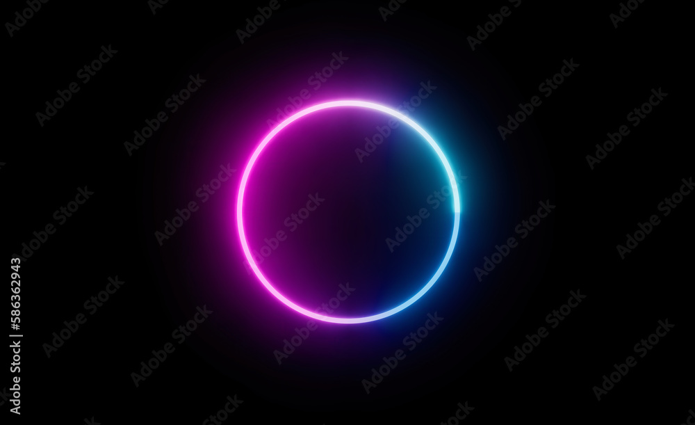 Neon circle design template Neon circle design template
