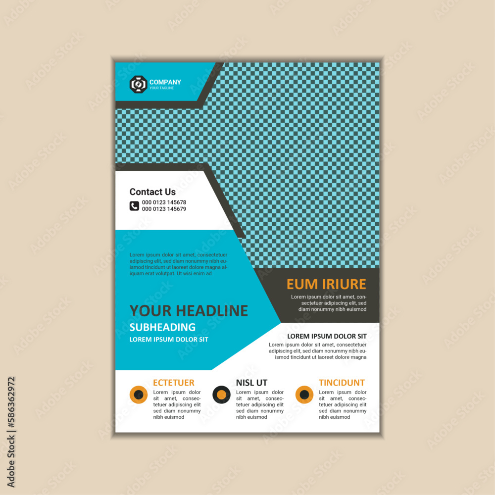 Corporate business flyer template simple and clean a4 size vector design