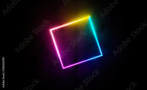 Neon square design template