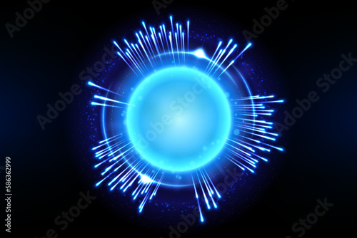 Glowing Orb and Light Rings, Blue Glint sphere, Vector Illustration

images

