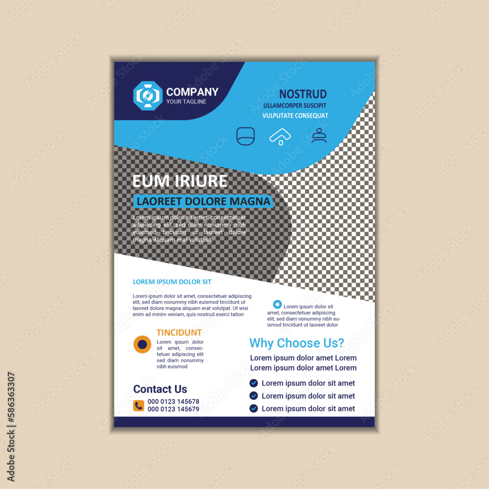 Fototapeta premium Corporate business flyer template simple and clean a4 size vector design
