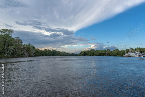The Chiriqui River just before it enters the Gulf of Chiriquí, Panama