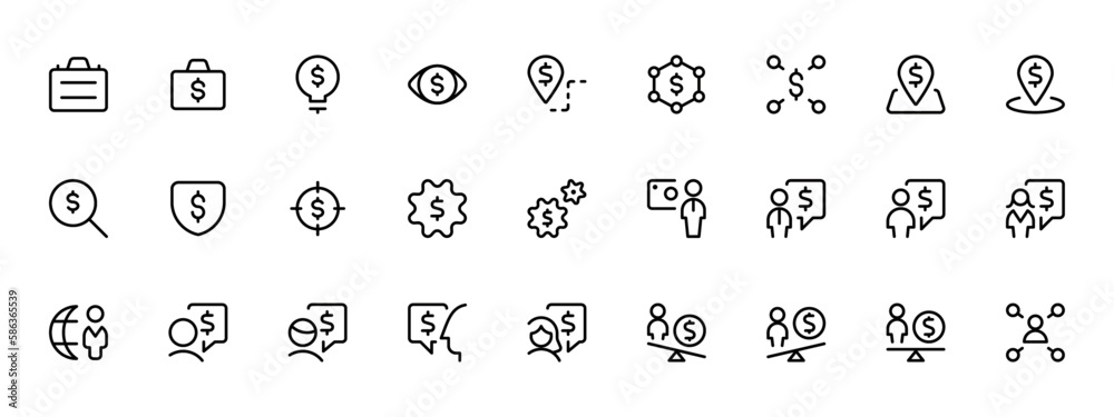 Business icons. Business and Finance web icons in line style. Money, bank, contact, infographic. Icon collection. Vector illustration. can be used for web, logo, UI/UX Business icons. Business and Finance web icons in line style. Money, bank, contact, infographic. Icon collection. Vector illustration. can be used for web, logo, UI/UX