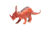 An isolated old and worn toy Styracosaurus