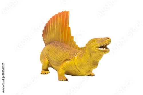 An isolated Dimetrodon. Toy dinosaur.