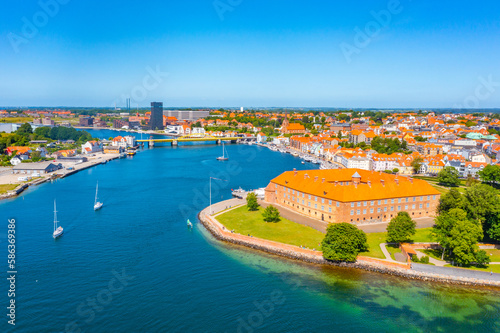 Panorama view of Danish town Sonderborg photo