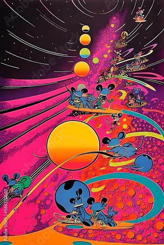 Psychedelic Mouse in The Universe