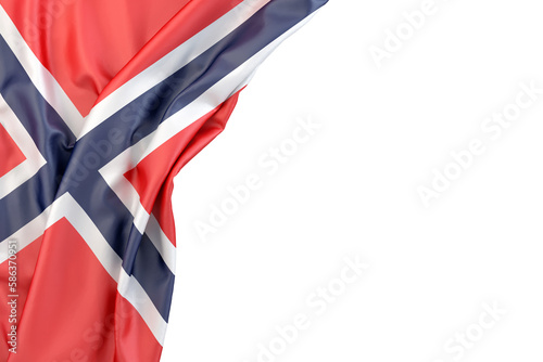 Canvastavla Flag of Norway in the corner on white background