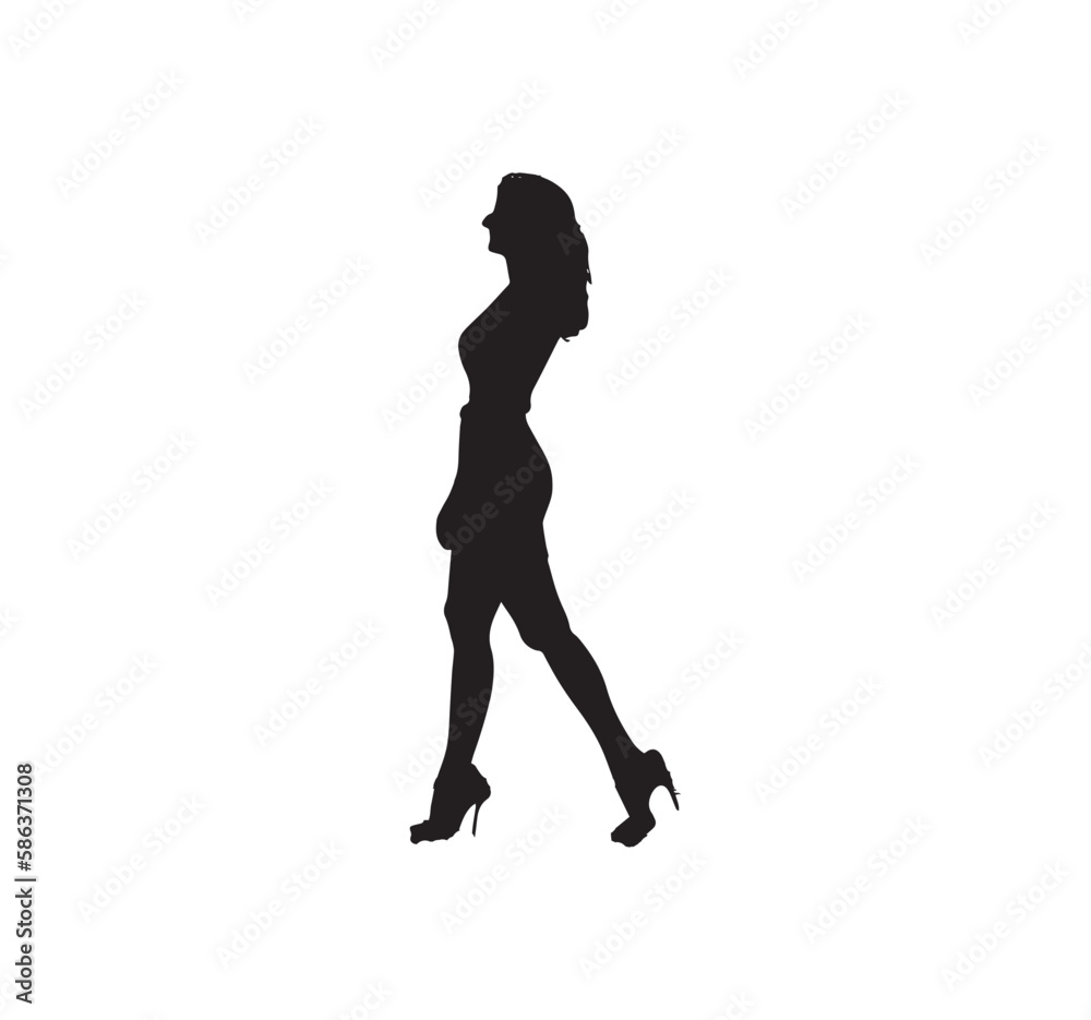 vector silhouette art of a model woman.