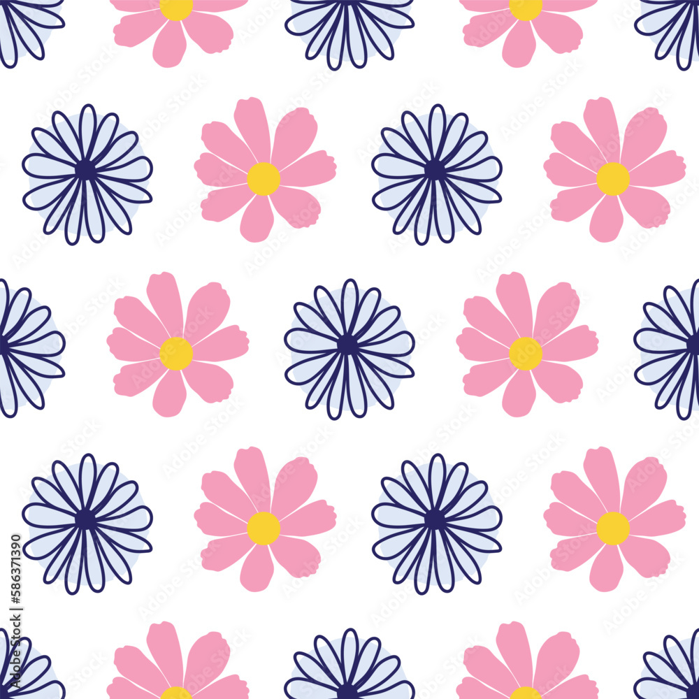 White background floral seamless pattern White background floral seamless pattern