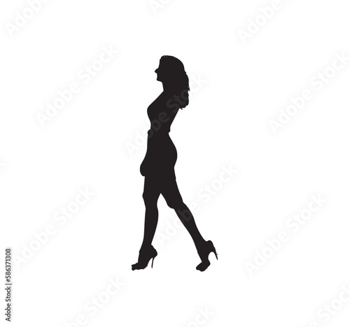 vector silhouette art of a model woman.