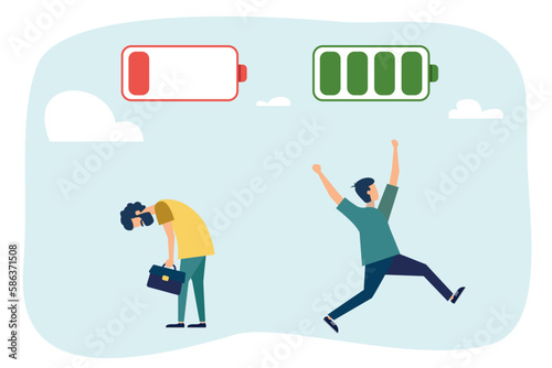 Tired businessman, worn out and fatigued from hard work. Depicts work-related stress, burnout, and depression. Suitable for content about tiredness.