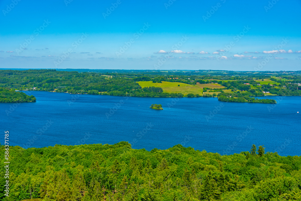 Panorama view of Denmark from Himmelbjerget viewpoint - obrazy, fototapety, plakaty 