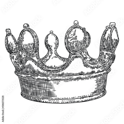 State Crown, made of gold and set with precious stones such as diamonds sapphires emeralds and pearls and rubies. Imperial State Crown used during the Coronation service and declaration of the King.