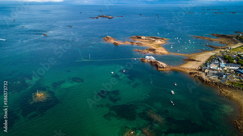 Point Of L'Arcouest Near Brehat Island, Ile de Brehat, In The English Channel At The Coast of Brittany In France