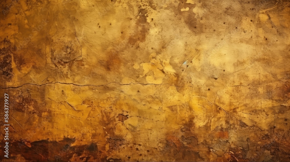 retro vintage yellow background rust brown grunge texture,  generative ai