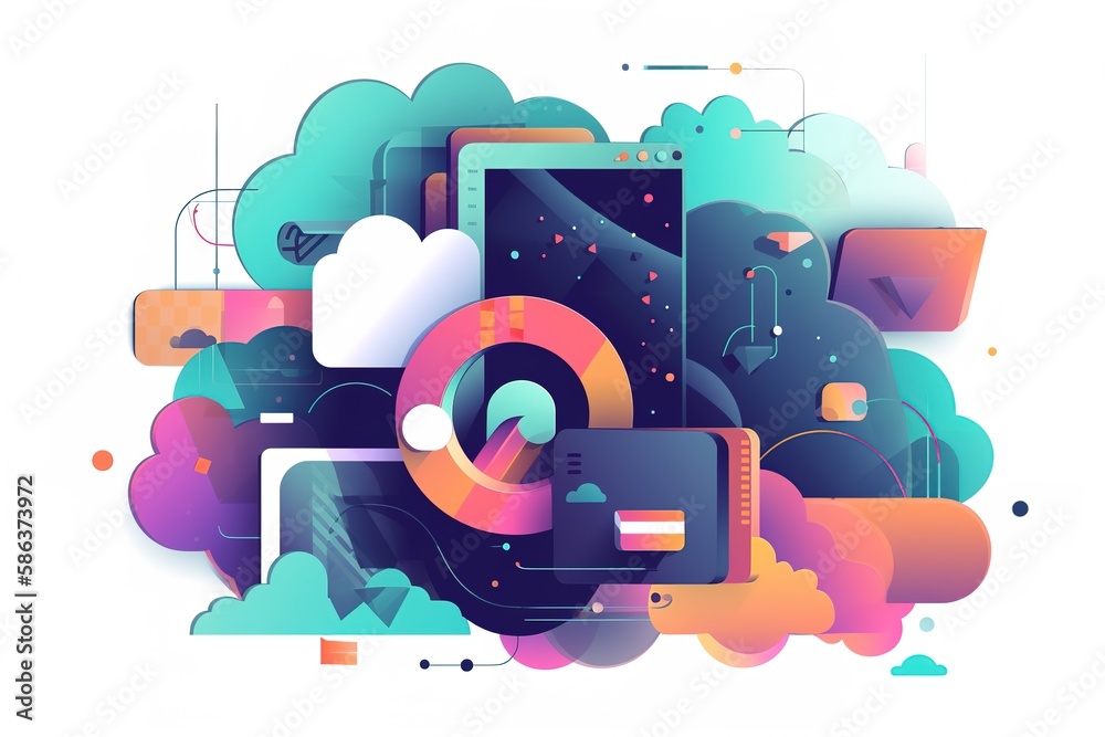 Obraz premium Cloud computing solutions