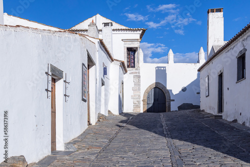 Steet in the fortified medieval village of Monsanaz. photo