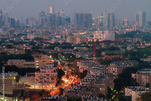 Tel Aviv and Jaffa evening view