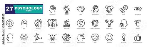 Psychology and mental health icon collection. Perfect icons for a website.