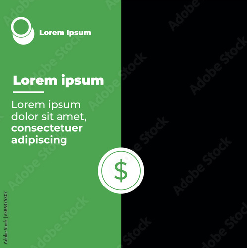 graphic design template for social networks modern green and blue color