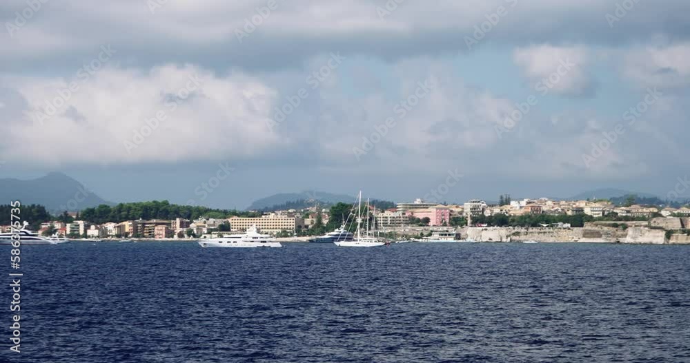 Panoramic view of Kerkira a capital of Corfu island, Greece Panoramic view of Kerkira a capital of Corfu island, Greece