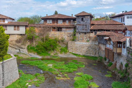 Traditional houses in the Bulgarian town Elena photo