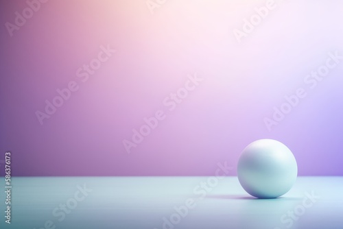 Simple white ball, pink and purpled background. AI Generated