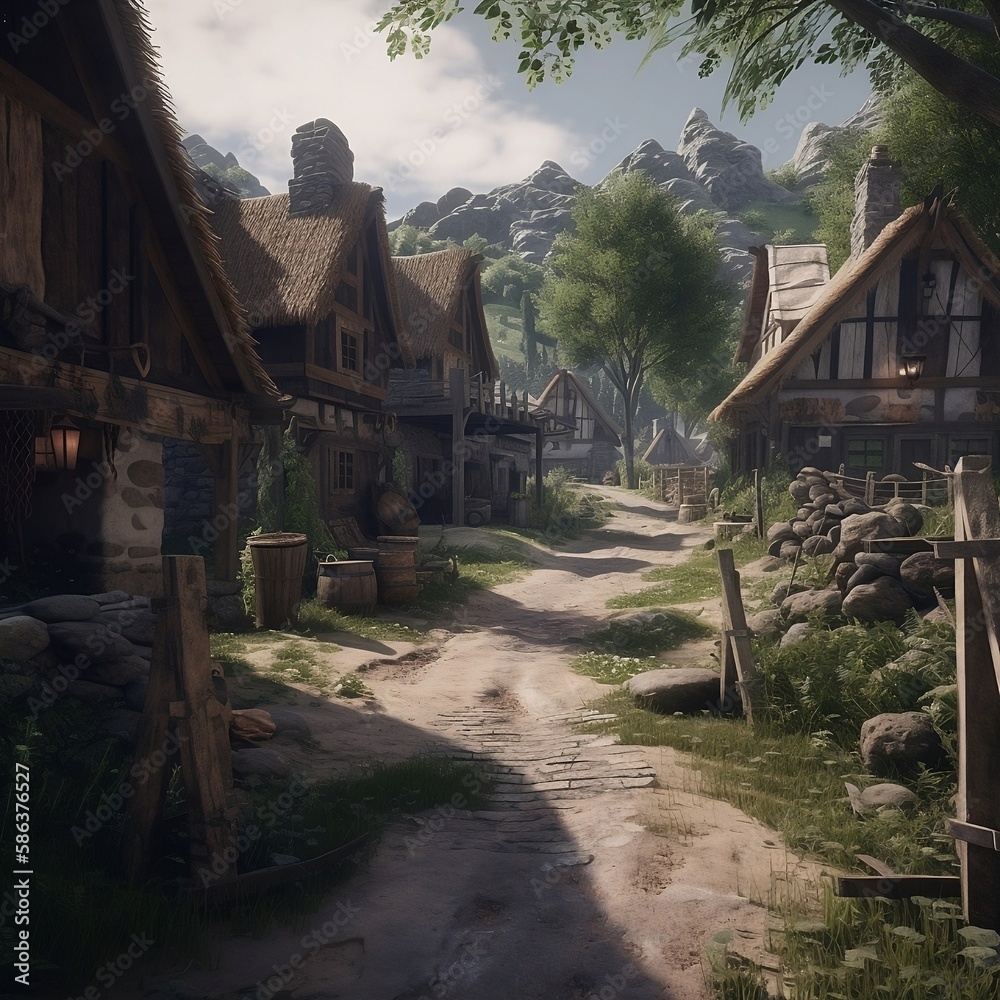 Fototapeta premium medieval village