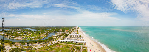 Aerial panorama North Hutchinson Island Vero Beach FL
