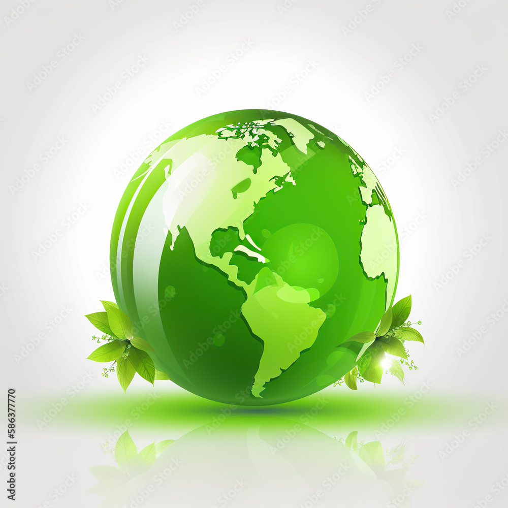 green globe of planet earth. light background. Green Planet. green globe of planet earth. light background. Green Planet.