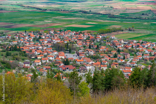 Aerial view of Bulgarian town Belchin photo