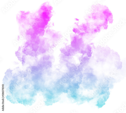 Pink and Blue Gradient Smoke Abstract Shape