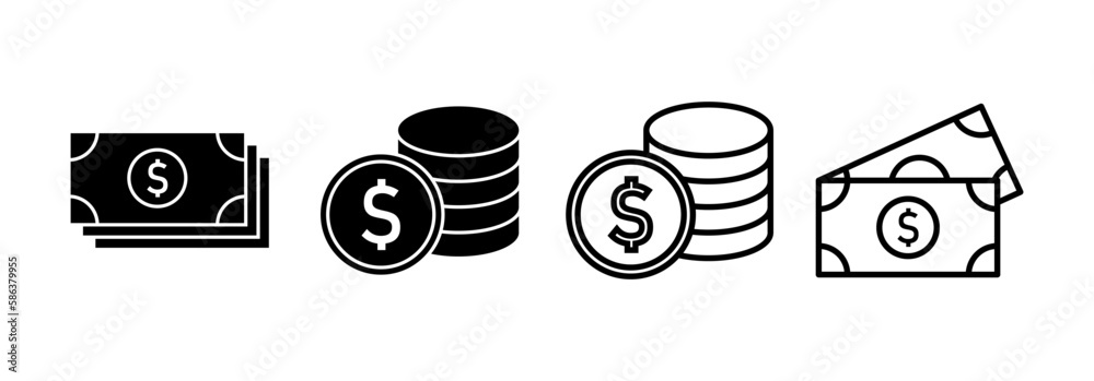 Money icon vector for web and mobile app. Money sign and symbol Money icon vector for web and mobile app. Money sign and symbol