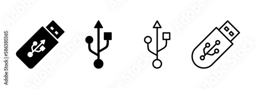 Usb icon vector for web and mobile app. Flash disk sign and symbol. flash drive sign.