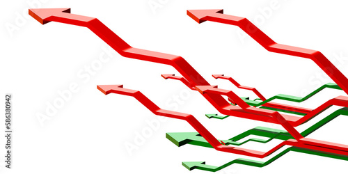 Red and green pointers. Arr...
