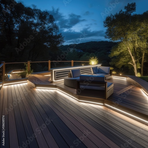Serene and Chic: Luxurious Deck with Stunning Views
