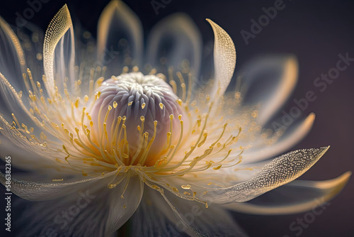 close up of a white flower beautiful to use as background image created with Generative AI technology © StockMedia