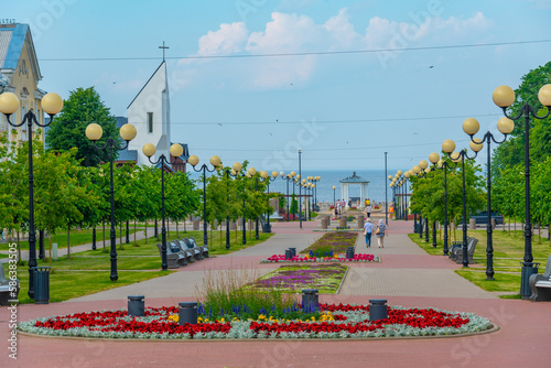 Mere puiestee promenade leading to a beach in SillamГ¤e photo