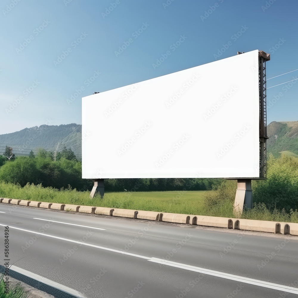 Billboard mockup outdoor, Outdoor advertising poster on the street for advertisement street city Billboard mockup outdoor, Outdoor advertising poster on the street for advertisement street city