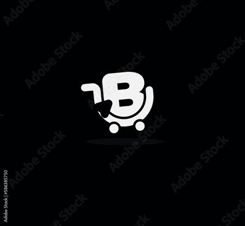 b letters logo with black and white negative space design.