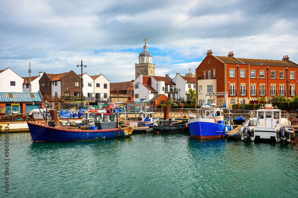 The boat harbour in Portsmouth, England