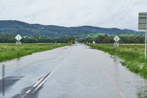 Flooded Grazing and Pasture Land around Yarra Glen Victoria. During the Recent Heavy Rains In The Area.