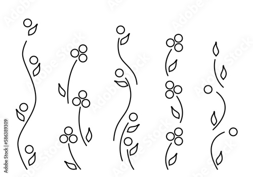 Berries collection isolated on white background. Minimalist style. Stylized berry bushes and plants for eco design, superfoods, package, gardening, wine labels, organic food, ets. Vector illustration.